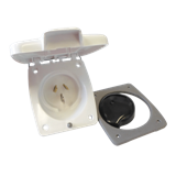 POWER INLET 15A WHITE - OLD STYLE